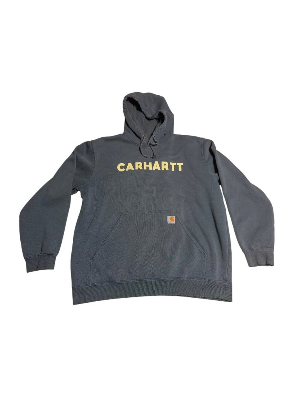 Carhartt Loose Fit Hooded Sweatshirt XL Gray Fleece Lined Pullover - READ